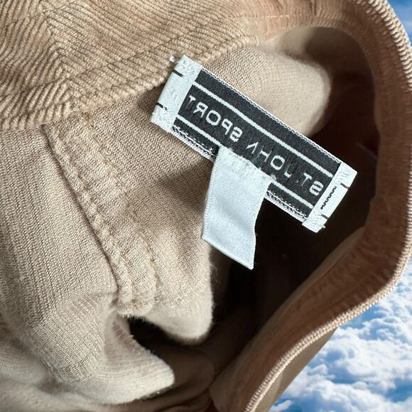 St. John Sport by Marie Gray Brown Corduroy Pants Size 12 Wide Leg High Rise - Picture 8 of 9